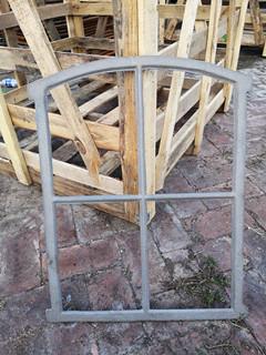 Quality Small Rust Color Classical Cast Iron Windows / Arched Window Pane Mirror for sale