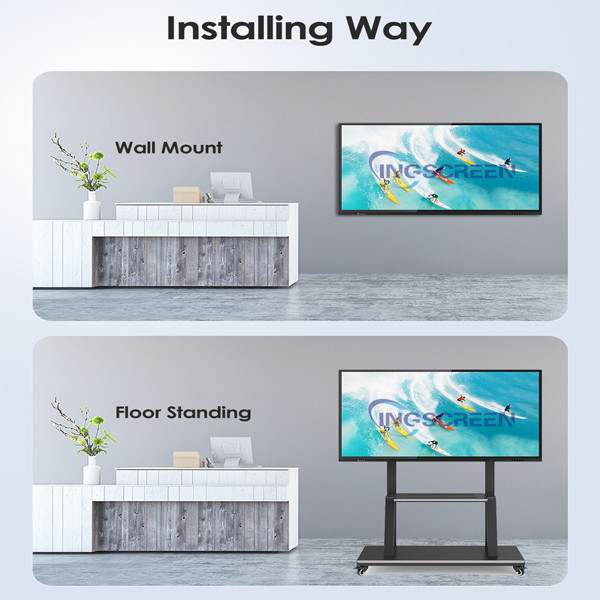 Android 11 Capacitive Interactive Whiteboard 0.372×0.372mm 65 Inch Interactive Display