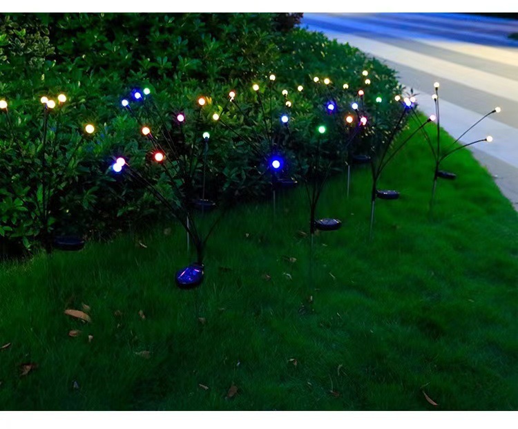 Solar Powered Firefly Garden Decorative Light Waterproof for Outdoor Pathways 8 Heads