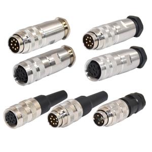 8 12 Pin M16 Circular Connector Zi Cu With Plastic Tail Pipe