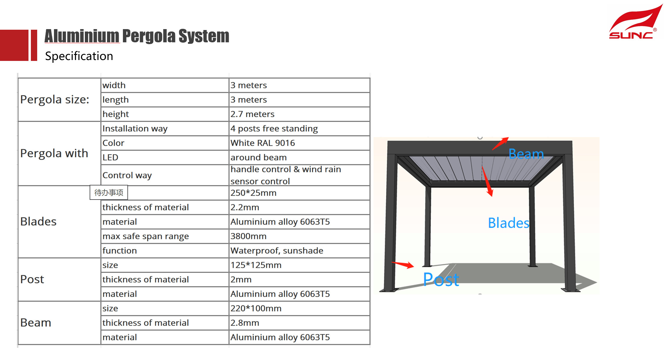 IP67 Anthracite Aluminium Pergola Anodic Oxidation Garden Pergolas