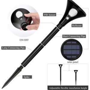 Dimmable Infrared Human Body Sensor Solar Path Lights IP65