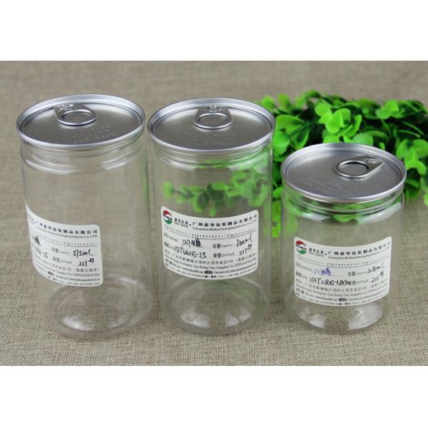 CMYK Printing Round Transparent PET Jar For Candy / Chocolate Packaging