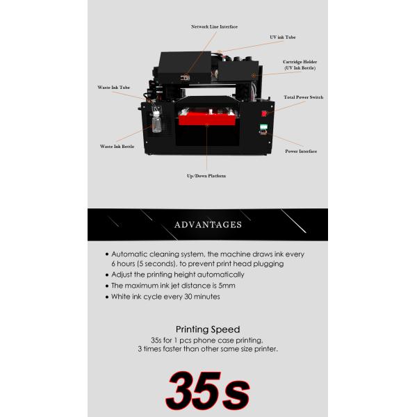 Fast Speed Custom Cell Phone Case Printer 12 Color With Epson DX600 Printhead