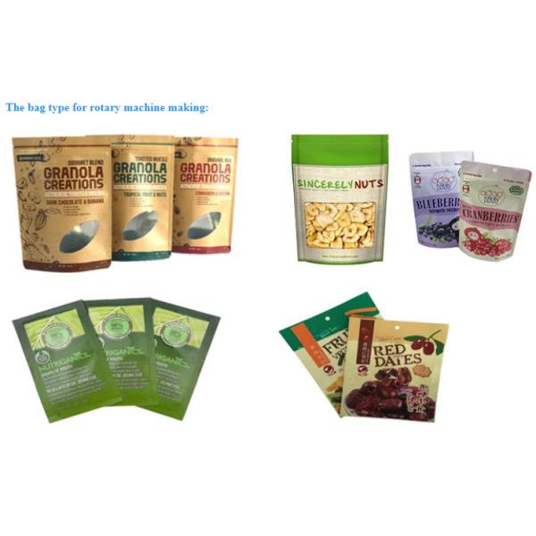 Zipper Flat Bag PLC Control Rotary Pouch Packing Machine30Bags/Min