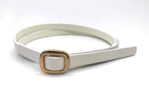 China Skinny White Pu 13mm Width Women'S Fashion Leather Belts wholesale