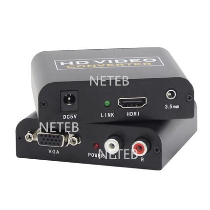 Quality HDMI to VGA converter HD 1080P audio XBOXone PS4 player connected to the computer display for sale