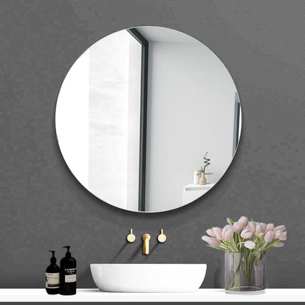 Customized Size Glass Mirror Wall Adhesive Magic Frameless Salon Bathroom Wavy Mirror