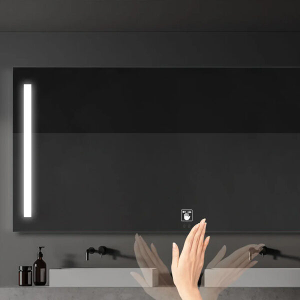 Customized LED Arched Bathroom Mirror Smart Touch Screen Vanity Mirror Anti Fog