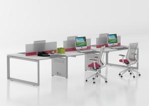 6 Person Office Workstation Desk , Modular Office Partition Table OEM / ODM