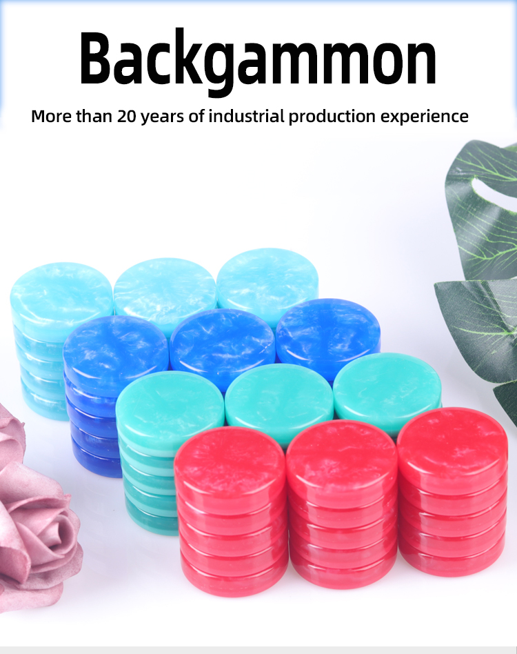 Resin Custom Backgammon Set 30 Pieces Marble Backgammon Chips