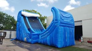 China Huge 27 Ft Tall Wave Rider Inflatable Water Slides With Air Pump And Repair Material wholesale
