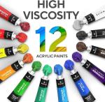OEM 12 Colors Acrylic Paint Set For Canvas With Butter Consistency Great