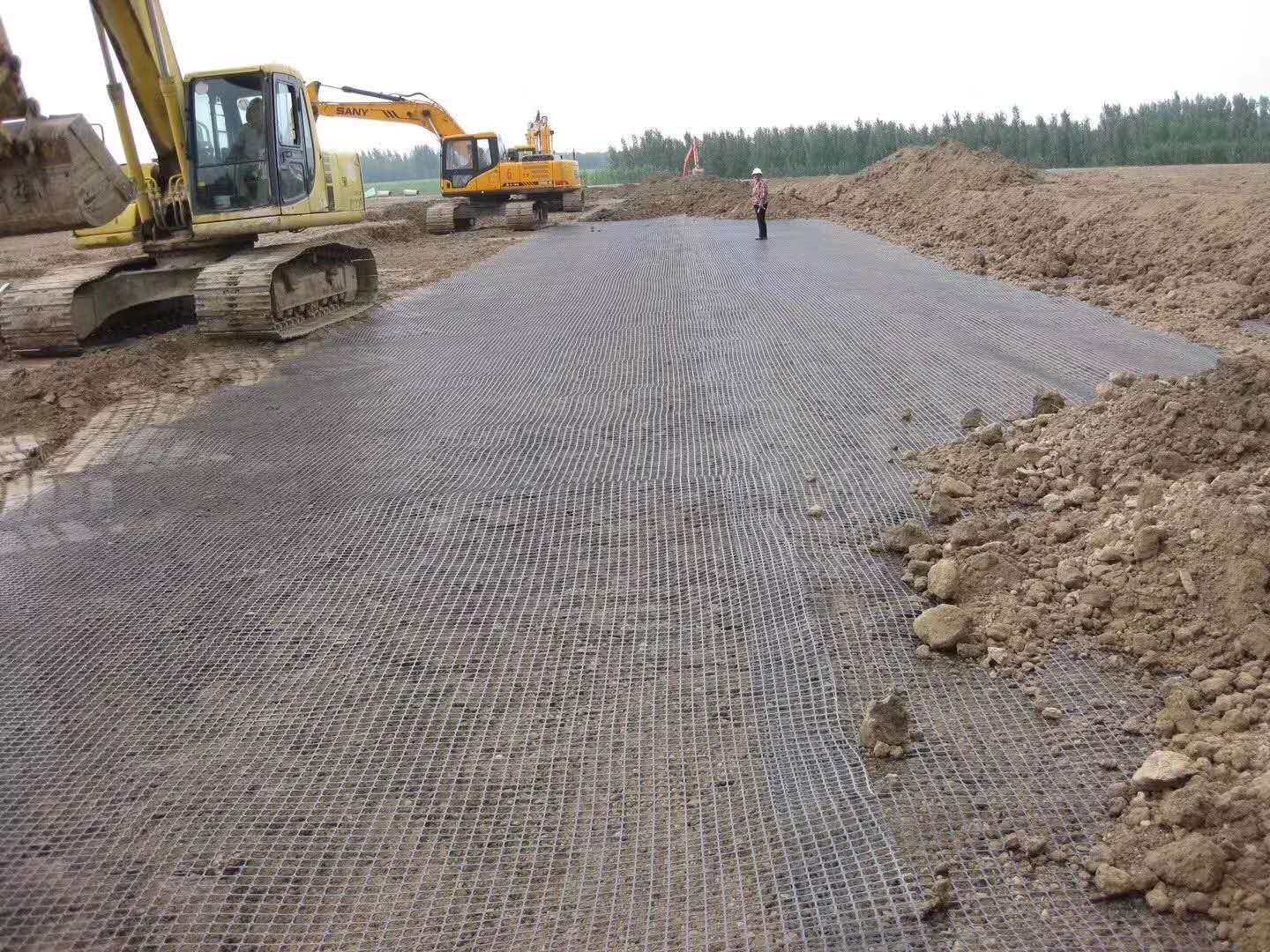 Geogrids for Driveway Road Reinforcement Retaining Wall Plastic Bia-xial Geogrid