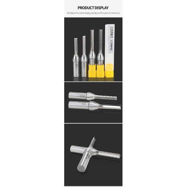 YingBa High Quality Router Bits Solid Carbide Three Flutes TCT Straight Bits Milling Cutter for Wood Slotting Cutter End Mill