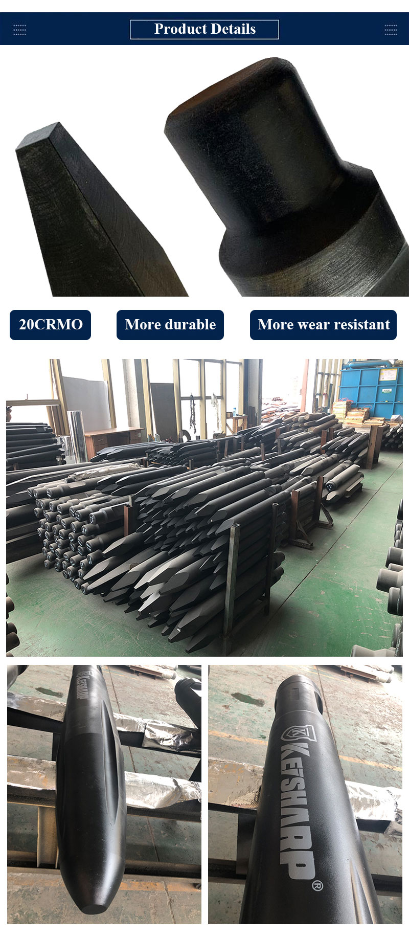 K165 Excavator Digger Electric Hammer Chisel For Rock Stone Diamond Pneumatic Breaker