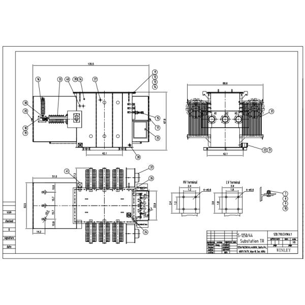 Oil Immersed Power Transformer 44000V To 600V