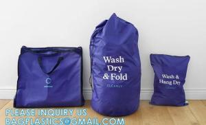 China Recycle Zippered Foldable Laundry Bag Logo Extra Large Travel Laundry Bag with Handles and Drawstring Closure wholesale