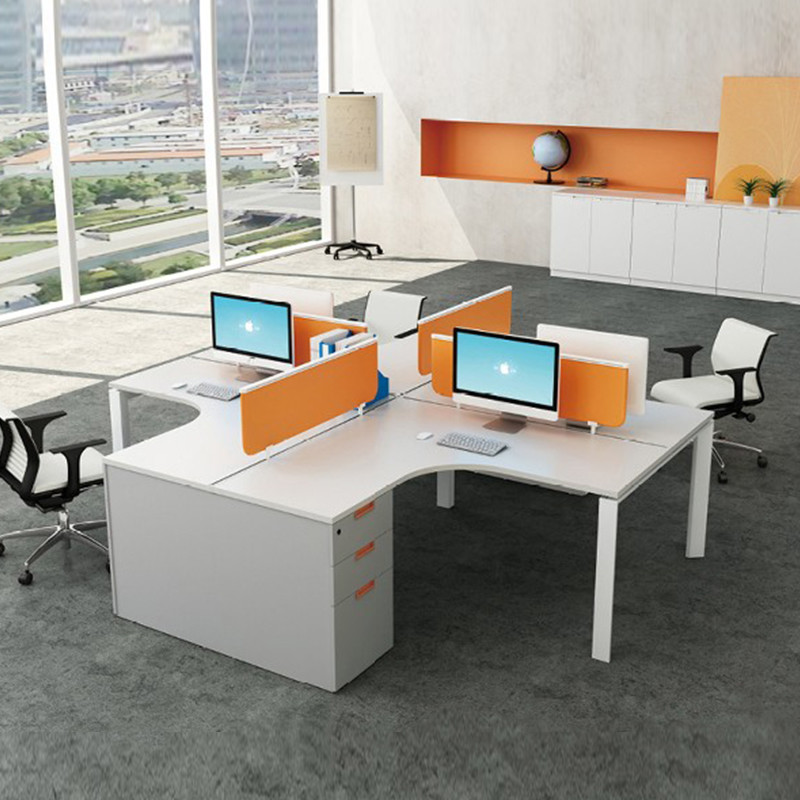 Modern 4 Seater Open Space Coworking Modular Office Table Work Station