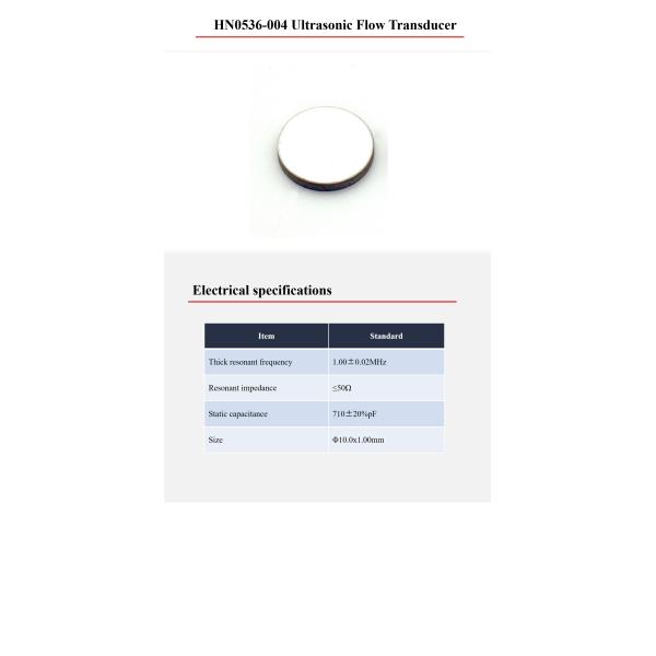 1MHz Piezo Ceramic Element Flow Transducer Ultrasonic Piezoelectric Disc