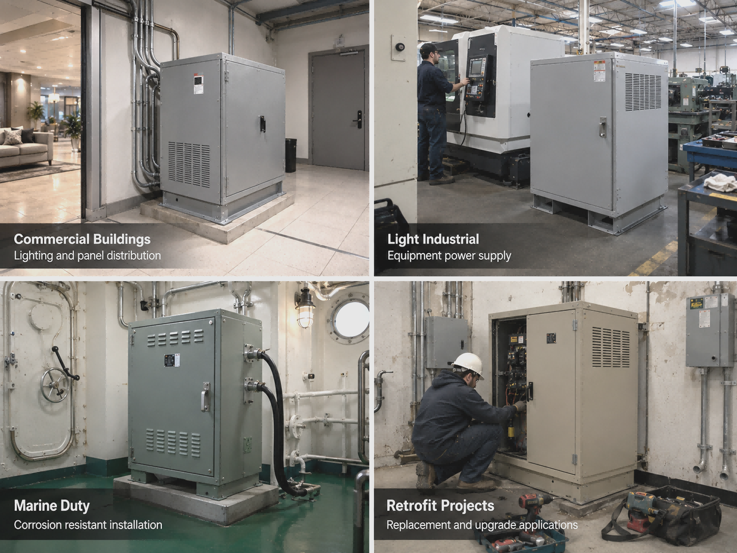 105kVA Three Phase Dry Type Isolation Transformer 480V/600V to 380V Dyn11 Open Type IP00 UL Listed