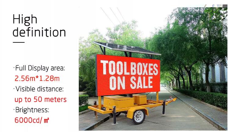 Trailer Mobile Led Advertising Display with 70° Viewing Angle and 60HZ/50HZ Power Input