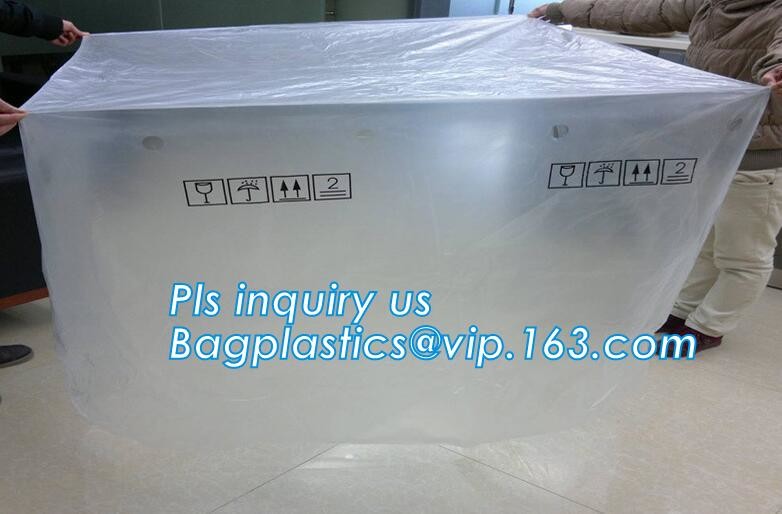Customized Square Bottom or Side Guesst Plastic Protective Pallet Covers, 4 Mil Dust proof Clear Pallet Covers, BAGPLAST