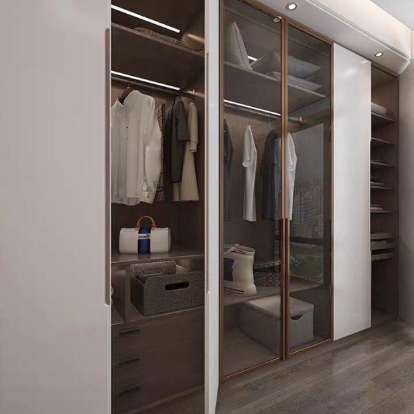 Quality High End Wood Swing Shutter Wardrobe Internal Storage Matte White Custom for sale