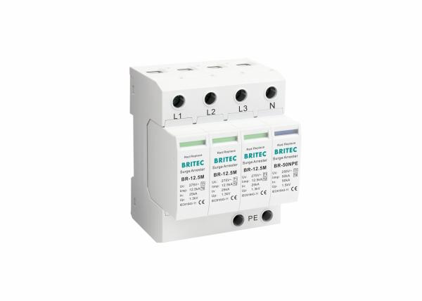 Quality 12.5kA Class B + C Three Phase IEC Standards Lightning Protection Surge Protector for sale