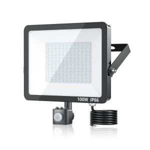 10000lm 100W LED Security Light With PIR Motion Sensor Black Grey
