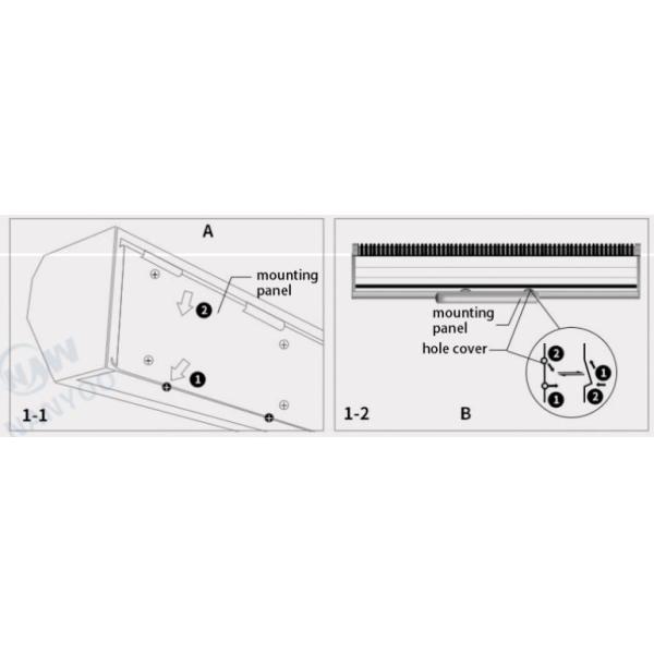 2970CFM Wall Mounted Cooling Door Air Curtains For Shopping Mall