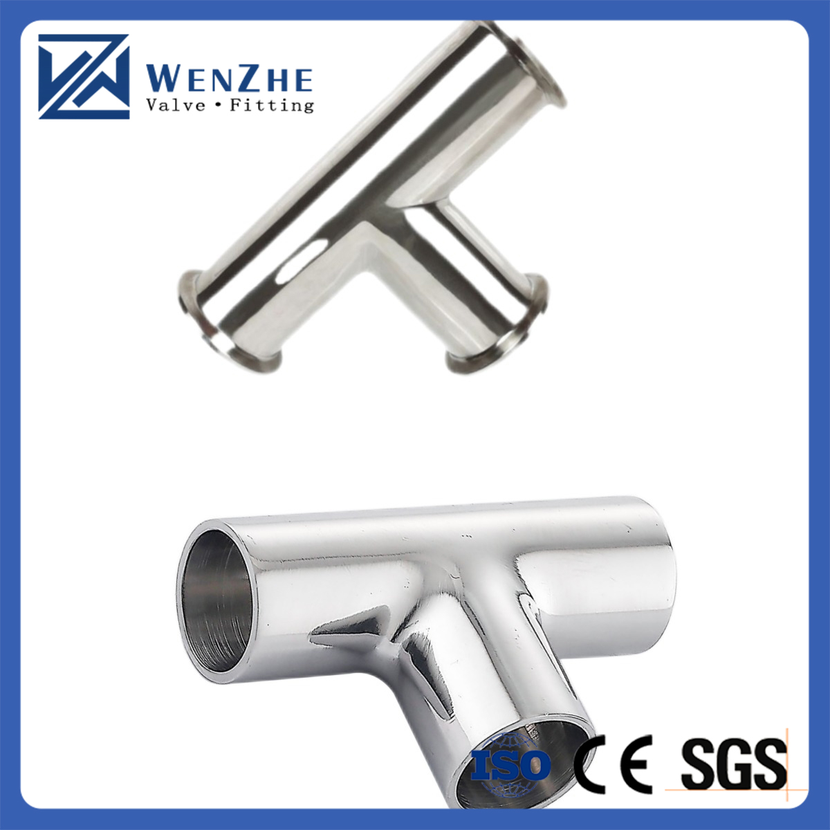 Quick Install SS304 316L Tri Clamp Equal Tee Pipe Fitting for Food Industry Connection