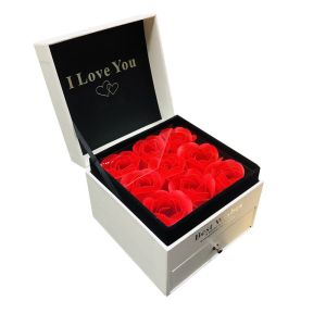 China Drawer Cardboard Flower Boxes Offset Printing Luxury Flower Gift Box on sale