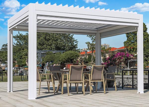 Quality Garden Backyard Aluminum Gazebo Villa Smart Electric Louvered Awning Landscape Project for sale