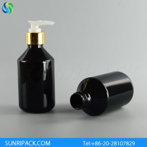 China 250ml black plastic bottles, 250ml black PET shampoo bottles wholesale