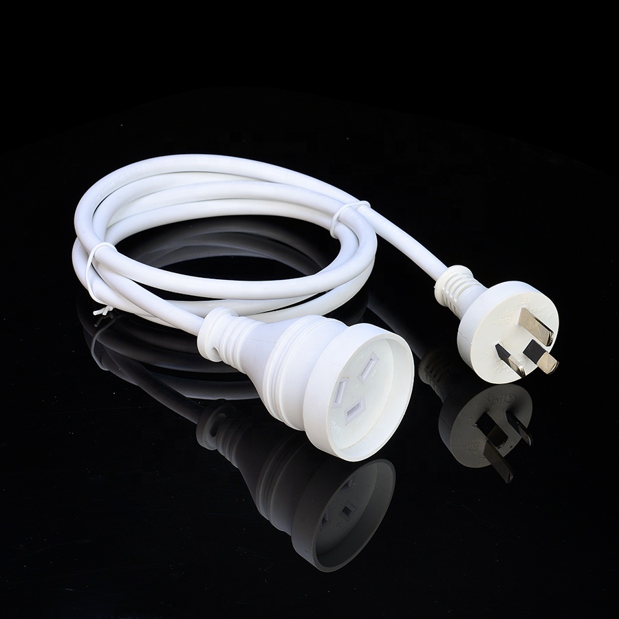 SAA 3 Pin Unrewireable Plug Outdoor Holiday Extension Cord with H05VV-F 3x0.75MM² Cable and IEC 60227 Male End Type