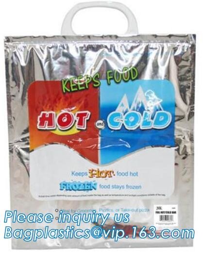 Custom Packing Aluminum Foil Zip-Lock Grocery Handle Thermal Insulation Cooler Bag For Outdoors,Promotional Insulated La