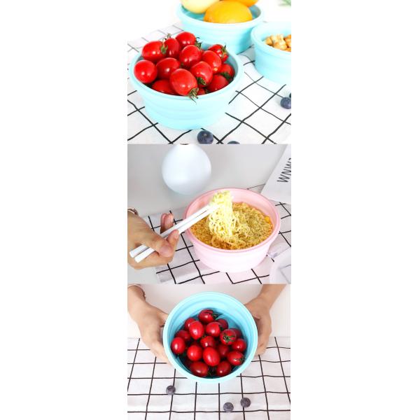 350 500 800 1200ML Silicone Folding Lunch Box LFGB