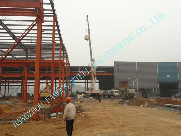 Quality Multi Gable Span Steel Framed Buildings Prefabricated ASTM Standards 82' X 96' H Section for sale