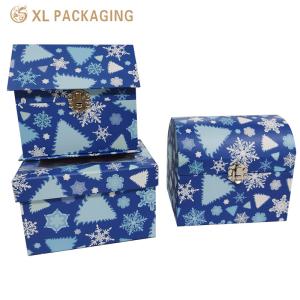 XL Packaging Custom Packaging Box Factory Custom Design Holiday House Shape Box With Metal Lock , Rigid Paperboard Gift Paper Box