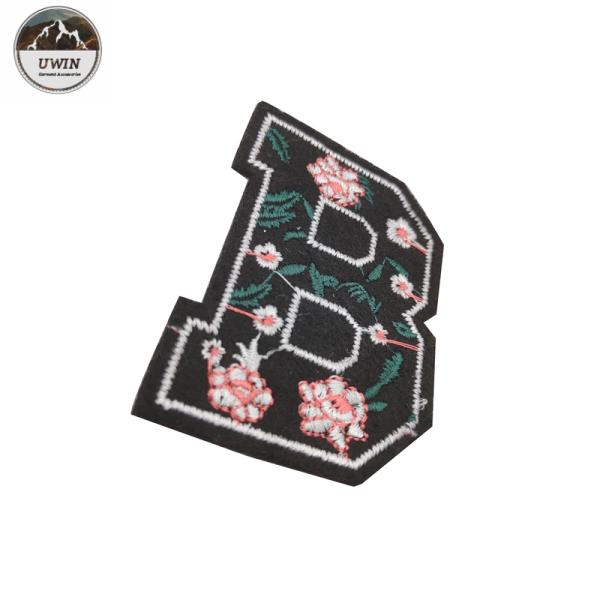 B Shape Custom Varsity Letter Patches , Retro Embroidered Patches With Iron On Backing