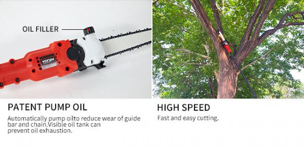 8 Inch Long Pole Chainsaw High Reach Cordless Battery Pruning Saw