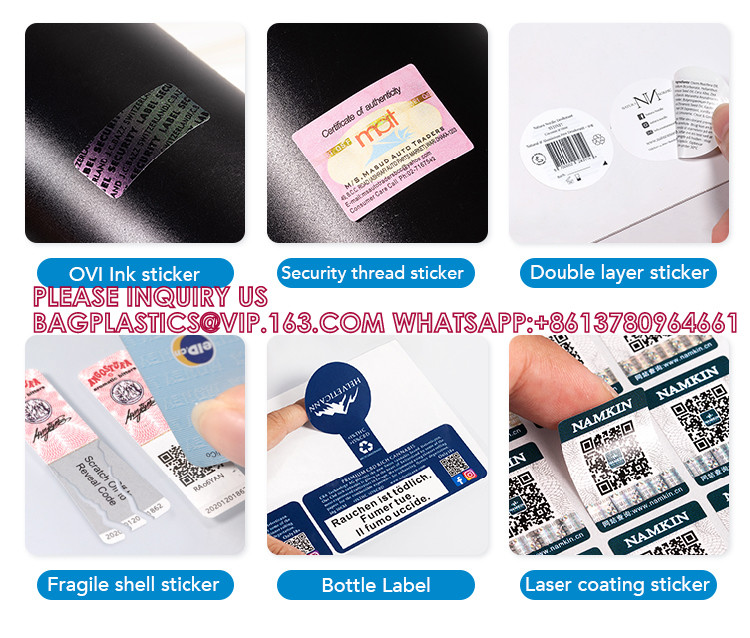 Security Labels QR Code Anti Counterfeiting Sticker 3D Self-Adhesive VOID Holographic Label