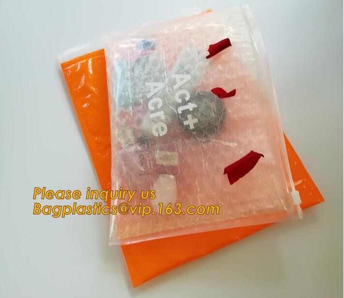 Cosmetic Slider Zip lockk Bubble Bags Bubble Slide Pouch,Zip lockk esd bubble bag bubble packaging wrap cosmetic pouch slide