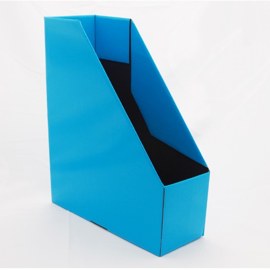 Foldable Stationery Holder Magazine File Organizer CMYK Corrugated Collapsibile 300mm