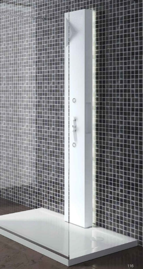 White Artificial Solid Surface Shower Base Chemical Resistant