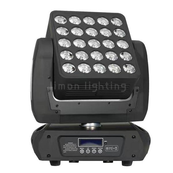 Quality 360° Unlimited Rotation 25x15w RGBW Cree LED Matrix Beam Wash Moving Head Light for sale