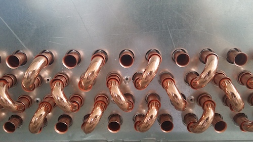 Cold room condensing unit dry cooler with copper tube