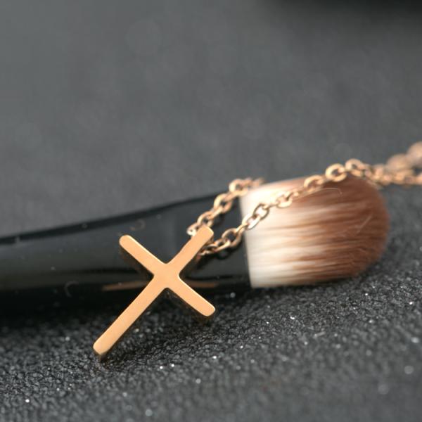 Rose gold necklace with Stainless Steel, Cross necklace, Cross Pendant Necklace
