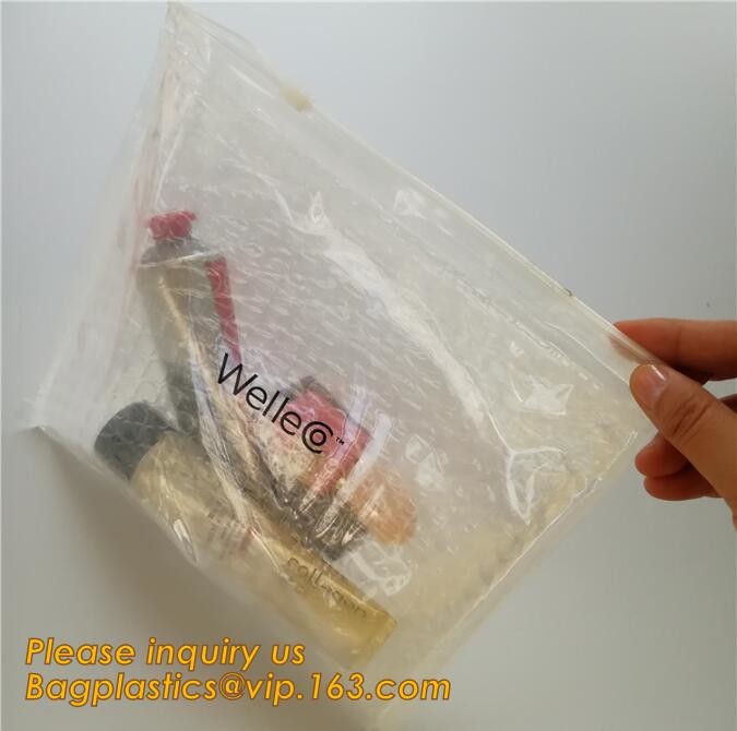 Cosmetic Slider Zip lockk Bubble Bags Bubble Slide Pouch,Zip lockk esd bubble bag bubble packaging wrap cosmetic pouch slide
